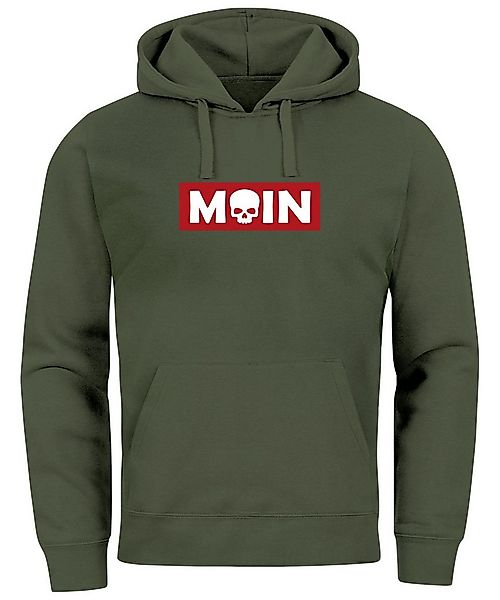 Neverless Hoodie Hoodie Herren Schriftzug Moin Skull Totenkopf Aufdruck Pri günstig online kaufen