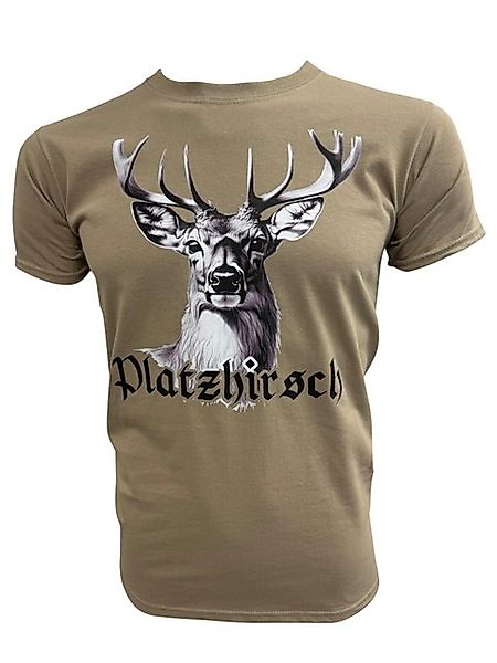 PAULGOS Print-Shirt Herren T-Shirt, "Platzhirsch", Hirschkopf günstig online kaufen