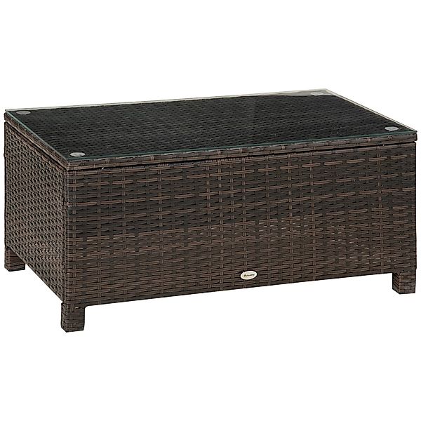 Outsunny Gartentisch Garten Beistelltisch Polyrattan (Balkontisch, günstig online kaufen