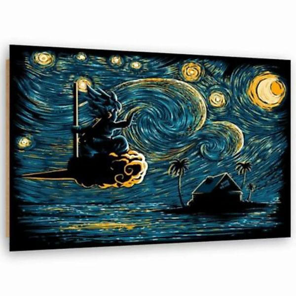 FEEBY® Kunst Goku auf der Wolke Leinwandbilder bunt Gr. 90 x 60 günstig online kaufen