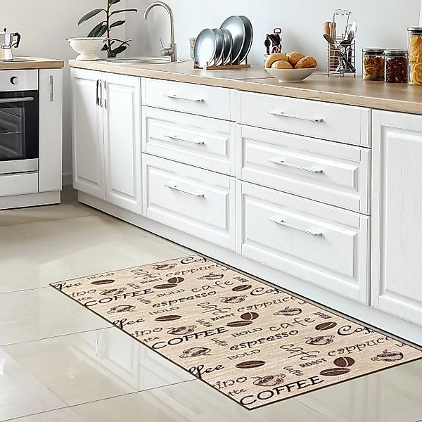 Carpetia Teppich Küchenläufer COFFEE cafe cappucino günstig online kaufen