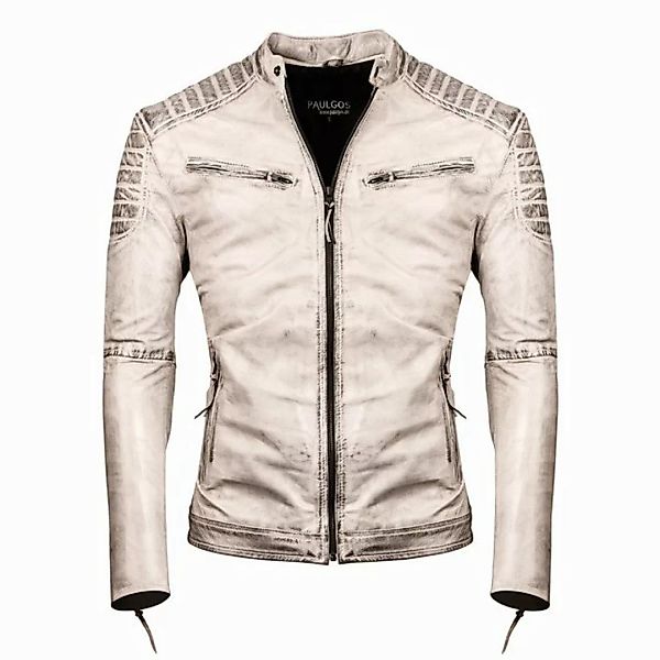 PAULGOS Lederjacke Herren Jacke Übergangsjacke Biker Look 100% Echtleder D2 günstig online kaufen