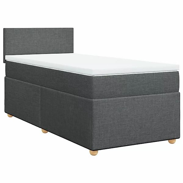 vidaXL Bett Boxspringbett mit Matratze Dunkelgrau günstig online kaufen