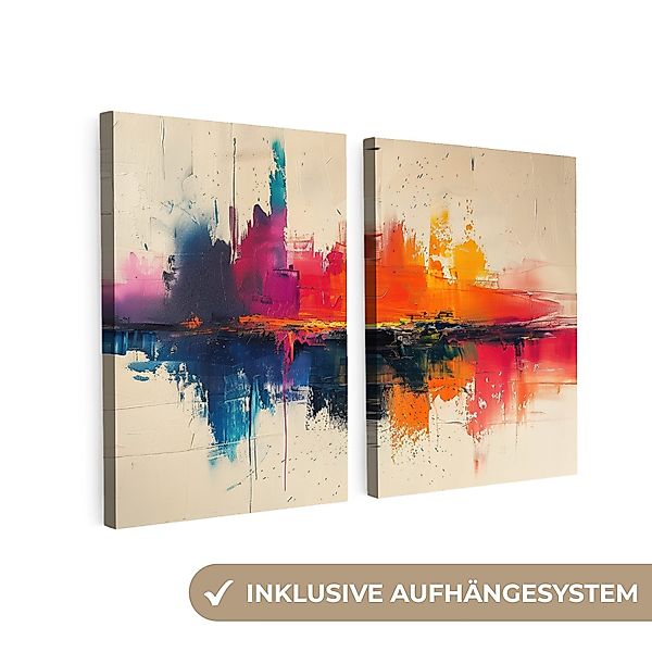 MuchoWow Leinwandbild Farbenfroh - Abstrakt - günstig online kaufen