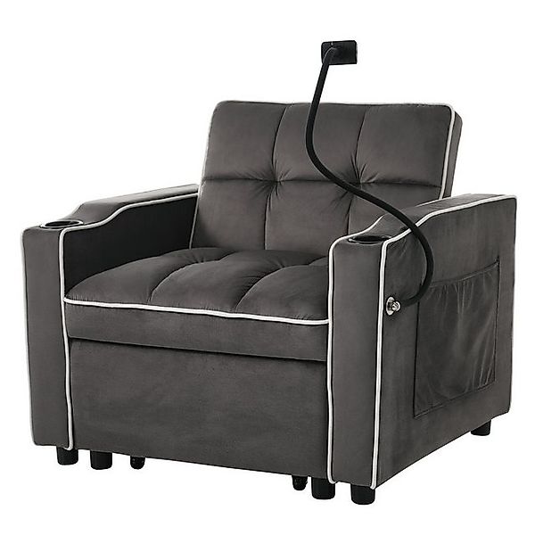 Gotagee Sofa 3-in-1 Ausziehbares Getränkehaltern und Handyhalter Schlafstuh günstig online kaufen