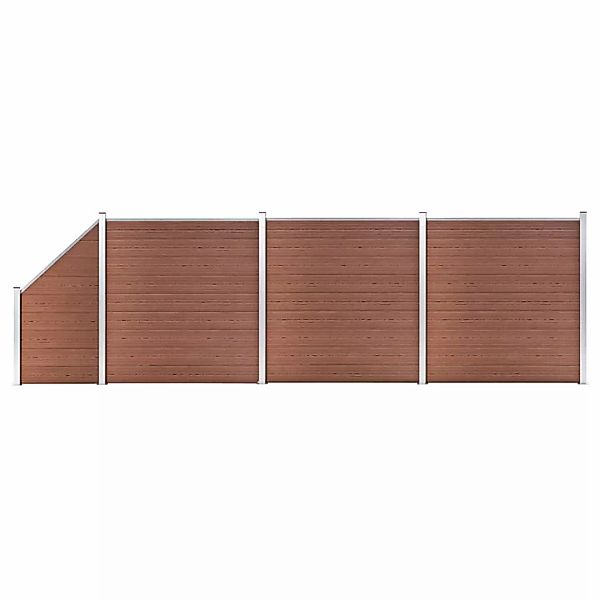 Wpc Zaun-set 3 Quadrate + 1 Schräge 619x186 Cm Braun günstig online kaufen