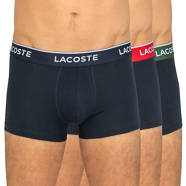 Lacoste 3-er Set Boxer Briefs Blau mit verschiedenfarbigen Webbund günstig online kaufen