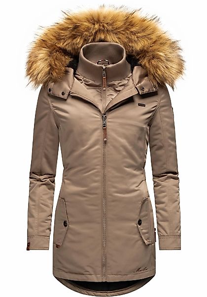 Marikoo Wintermantel "Sanakoo" schicker Damen Kurzmantel mit Kunstfellkapuz günstig online kaufen