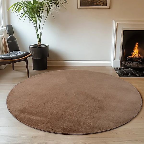 Ayyildiz Teppiche Teppich »JOY 1400«, rund, 11 mm Höhe, uni Kurzflor, Wohnz günstig online kaufen