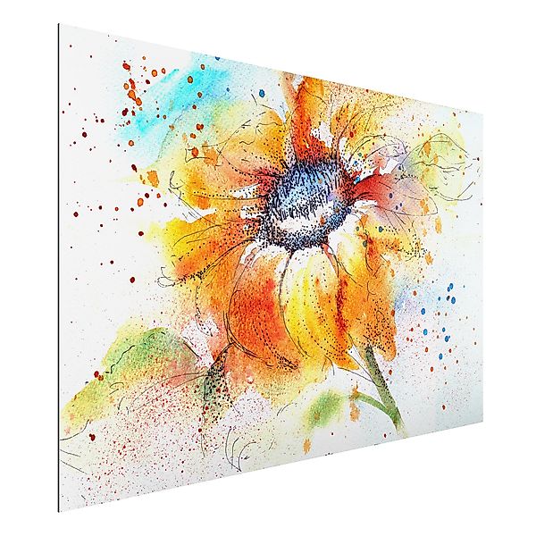 Alu-Dibond Bild - Querformat 3:2 Painted Sunflower günstig online kaufen