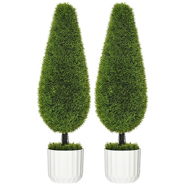 HOMCOM Kunstpflanze Zypresse 2er-Set 90 cm künstliche Zimmerpflanze im Topf günstig online kaufen