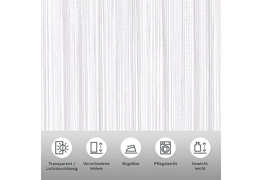 my home Fadenvorhang Fao-Uni (1 St), Stangendurchzug, transparent, Kräuselb günstig online kaufen