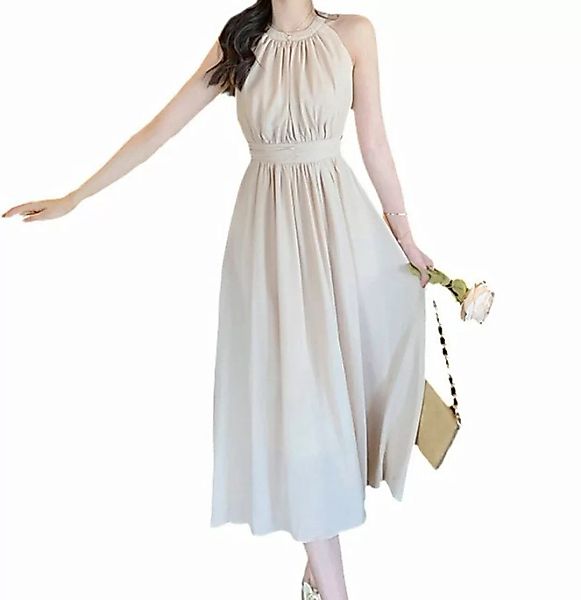 FIDDY Abendkleid Neckholder-Rundhalskleid, ärmelloser langer Rock, Taillen- günstig online kaufen