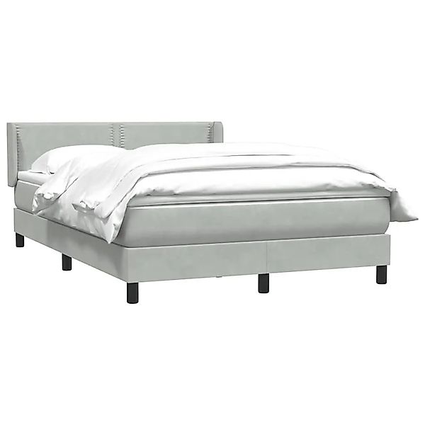vidaXL Boxspringbett mit Matratze Hellgrau 140x210 cm Samt 3318027 günstig online kaufen