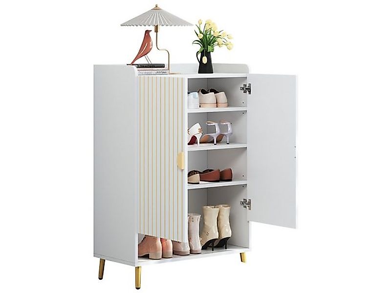 SeedWave Schuhschrank mit Türen, 4 Ablagen für bis zu 12 Paar Schuhe, erhöh günstig online kaufen