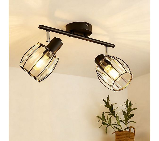 Nettlife Deckenstrahler Kristall Vintage Industrial Deckenspot Schwarz E14 günstig online kaufen