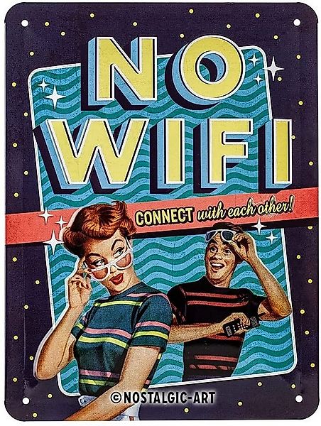 Nostalgic-Art Metallschild Blechschild 15x20 cm - Say it 50's - No WiFi günstig online kaufen