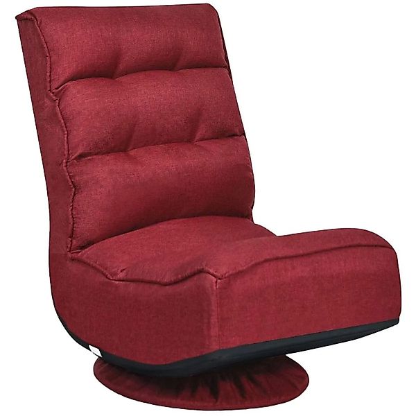 Costway Bodenstuhl 360°Dreh 5-Fach Rückenlehne 120 kg Rot günstig online kaufen