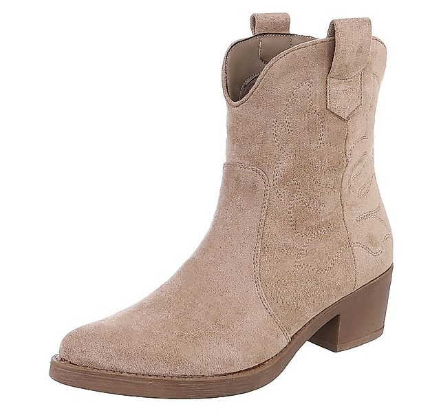 Ital-Design Elegante Cowboy-Stiefel aus Kunstleder mit Blockabsatz Westerns günstig online kaufen