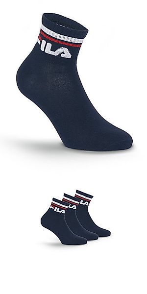 Fila Kurzsocken (3-Paar) Cotton-Mix, Unisex, Kontraststreifen günstig online kaufen
