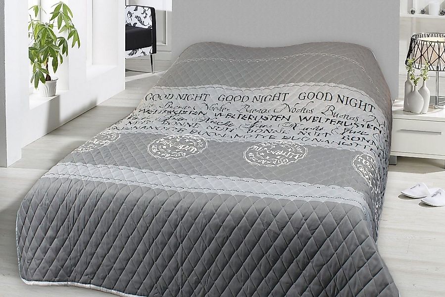 One Home Tagesdecke Good Night, gesteppt, Bettüberwurf oder Sofaüberwurf günstig online kaufen