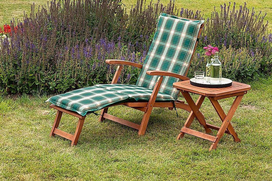 MERXX Gartensessel "Deckchair" Set, 1x Sessel, 1x Auflage, 1x Klapphocker, günstig online kaufen