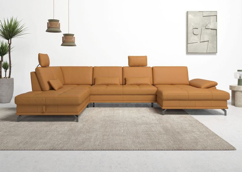 PLACES OF STYLE Wohnlandschaft "Costello U-Form, B: 363 cm mit Sitztiefen-, günstig online kaufen