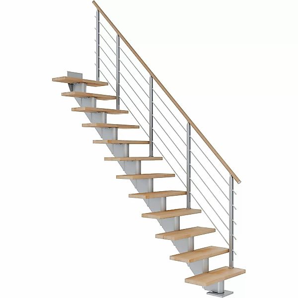 Dolle Mittelholmtreppe Hamburg Buche Weiß GH bis 258 cm 1/4 Gewendelt 75 cm günstig online kaufen