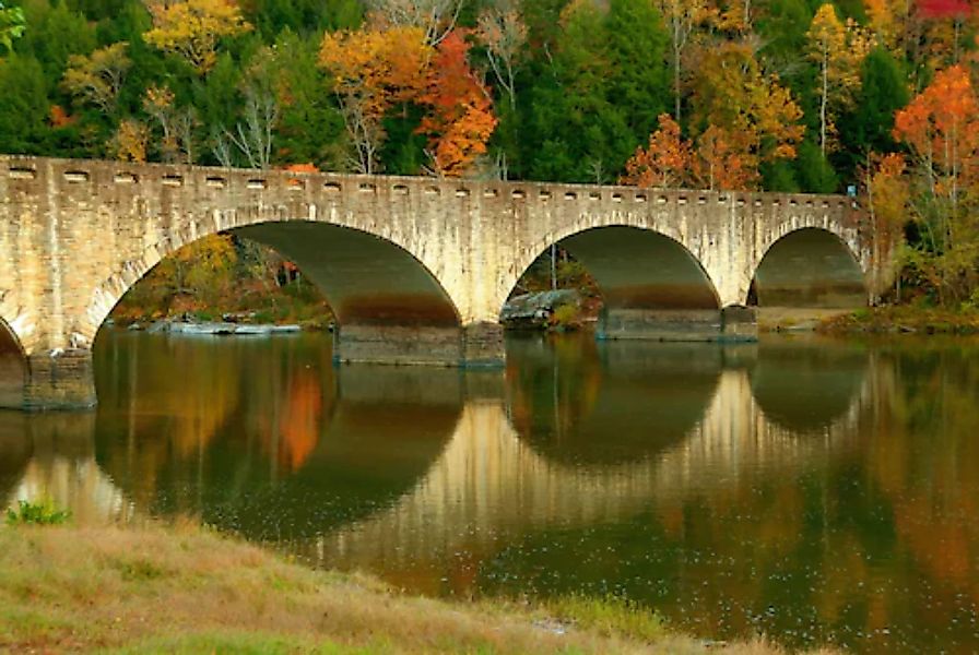 Papermoon Fototapete »Brücke über Fluss« günstig online kaufen