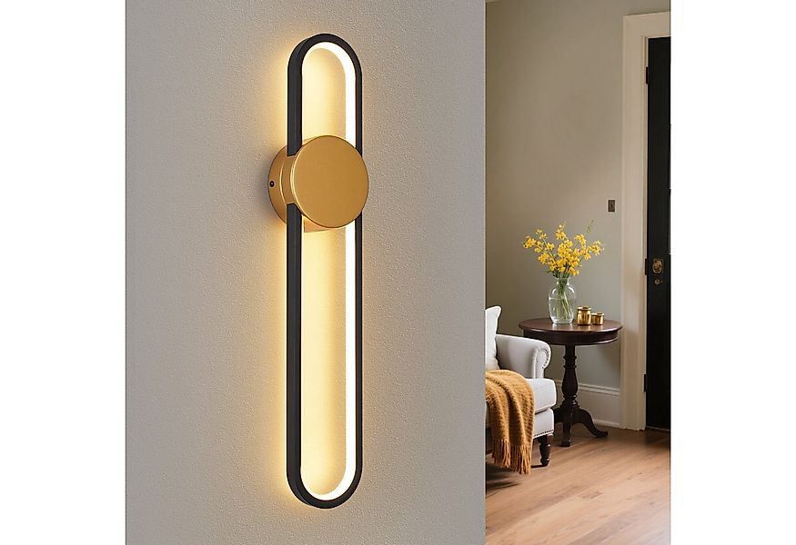 Nettlife LED Wandleuchte Innen Schwarz 12W Treppenhauslampe 60cm Flurlampe günstig online kaufen