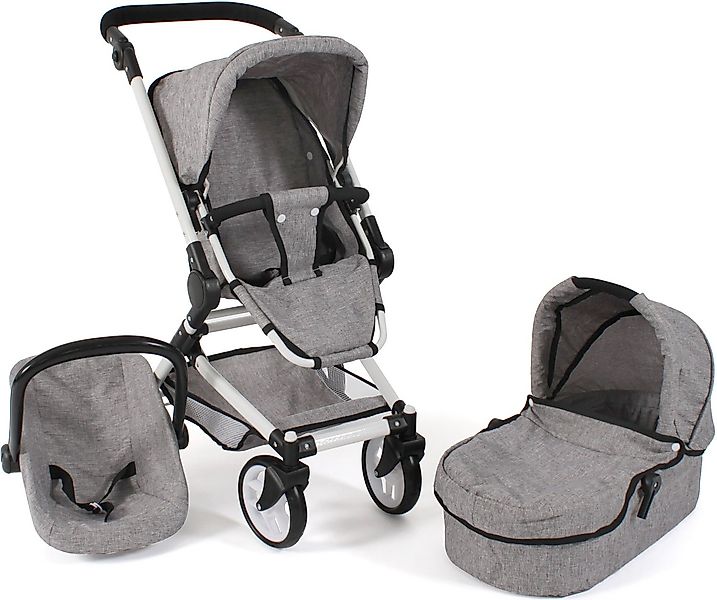 CHIC2000 Kombi-Puppenwagen Fides 3in1, Melange Grau, mit Babywanne, Sportsi günstig online kaufen