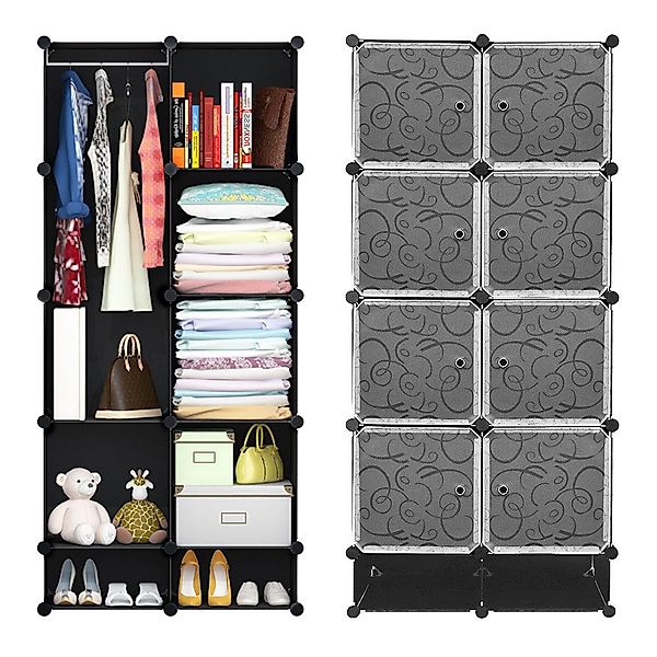JEOBEST Kleiderschrank DIY-Aufbewahrungsschrank, Modular Kombiniert Gardero günstig online kaufen
