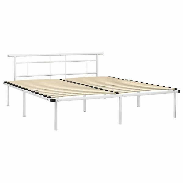 Bettgestell Weiß Metall 200x200 Cm günstig online kaufen