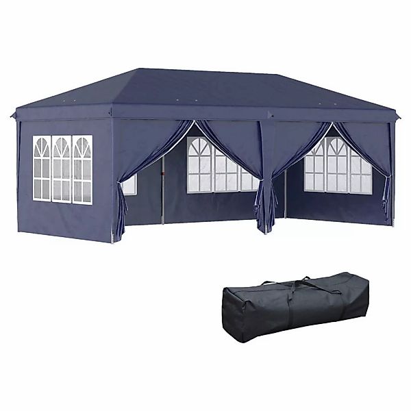 Outsunny Pavillon blau Stahl B/H/L: ca. 295x270x585 cm günstig online kaufen