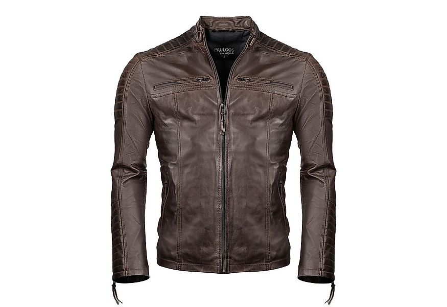 PAULGOS Lederjacke Herren Jacke Übergangsjacke Biker Look 100% Echtleder D1 günstig online kaufen