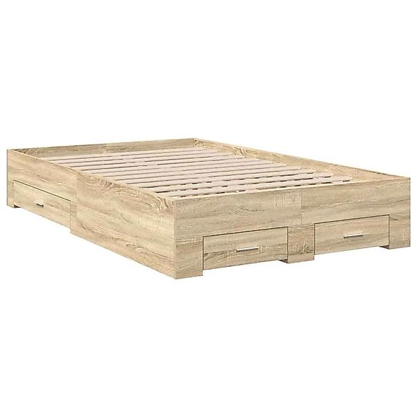 vidaXL Bettrahmen mit Schubladen Braun 120 x 190 cm Holzwerkstoff 3345116 günstig online kaufen