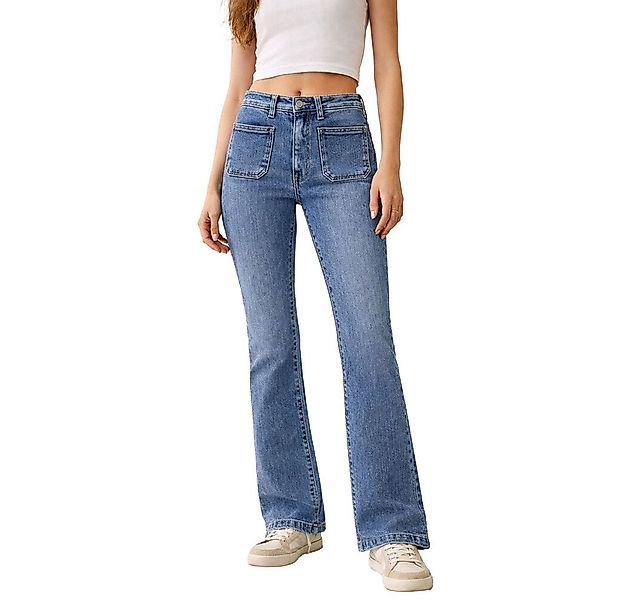 Ital-Design Bootcut-Jeans Damen Freizeit (91279864) Used-Look Stretch Bootc günstig online kaufen