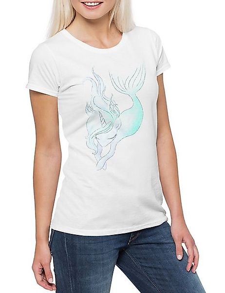 Urban Backwoods Print-Shirt Unimaid II Damen T-Shirt Einhorn Unicorn Meerju günstig online kaufen