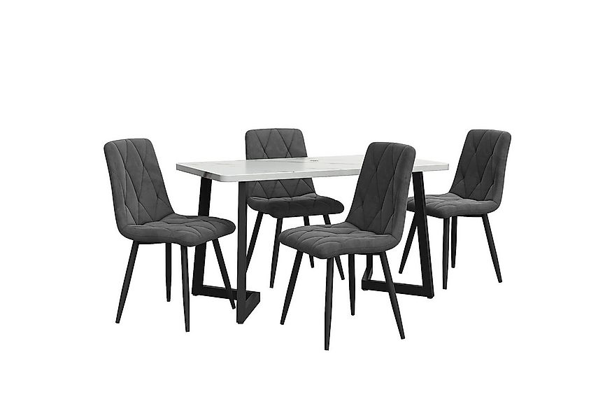 i@home Essgruppe 117×68cm Esstisch mit 4 Stühlen, (Rechteckiger Esstisch Mo günstig online kaufen