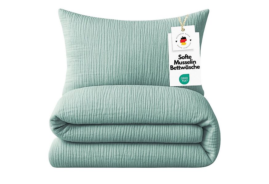 Carpe Sonno Bettwäsche Musselin Bettwäsche 135x200 cm Sommerbettwäsche Bett günstig online kaufen