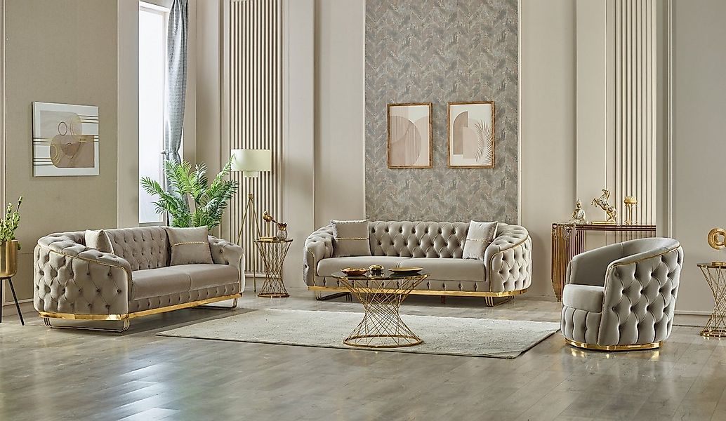 Villa Möbel Polstergarnitur Fairy, (Set, Set besteht aus: 3 Sitzer+3 Sitzer günstig online kaufen