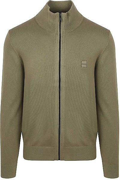 BOSS Kanozip Strickjacke Olivgrün - Größe M günstig online kaufen