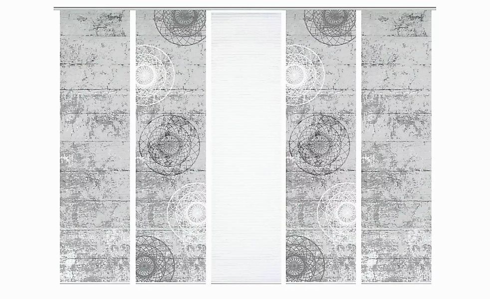 HOME in green Schiebevorhang   ¦ grau ¦ Synthetik ¦ Maße (cm): B: 60 H: 245 günstig online kaufen