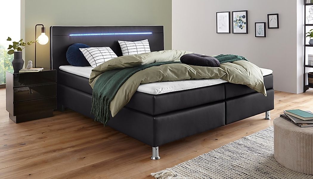 COLLECTION AB Boxspringbett, inkl. LED-Beleuchtung, Topper und Kissen günstig online kaufen