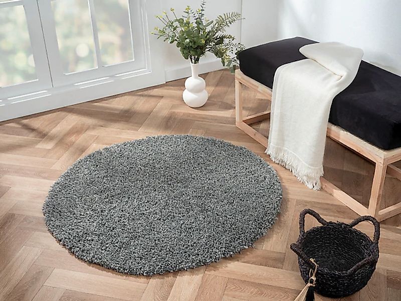 Myflair Möbel & Accessoires Hochflor-Teppich »My Shaggy«, rund, 37 mm Höhe, günstig online kaufen