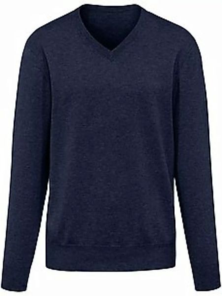 V-Pullover aus 100% Premium-Kaschmir Peter Hahn Cashmere blau günstig online kaufen