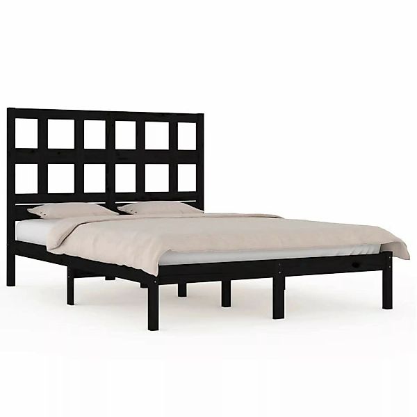 Vidaxl Massivholzbett Schwarz Kiefer 120x200 Cm günstig online kaufen