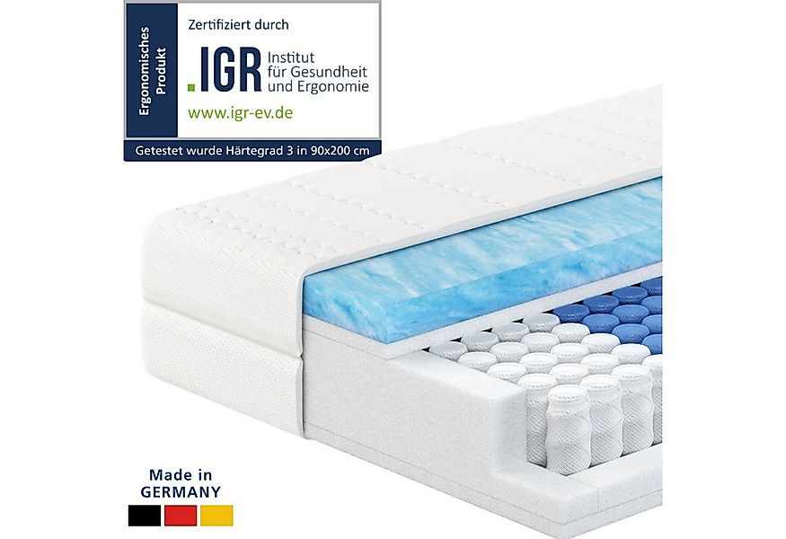 Taschenfederkernmatratze 7-Zonen Federkernmatratze mit Gelschaum, Gelschaum günstig online kaufen