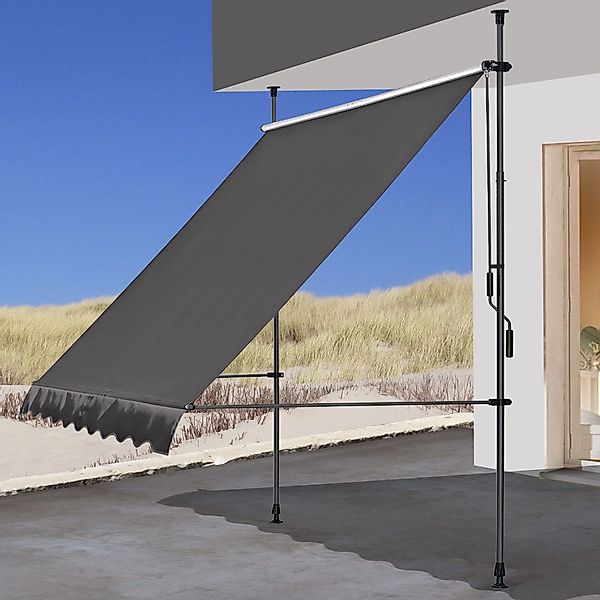 Quick Star Klemmmarkise Klemmmarkise 250x130cm Grau günstig online kaufen