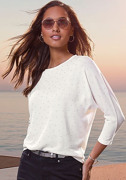 LASCANA Rundhalsshirt mit funkelnden Strass-Steinen aus günstig online kaufen